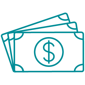 Info-graphic icon image of money